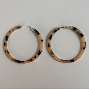 Leopard print hoop earrings for pierced ears